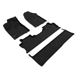 Honda Ridgeline Floor Mat Set - Front, Rear and Third Row - 3D MAXpider - ELEGANT Series with MAXpider fiber backing - Black - `17-`26 Honda Ridgeline Floor Mat Set - Front, Rear and Third Row - 3D MAXpider - ELEGANT Series with MAXpider fiber backing - Black - `17-`26